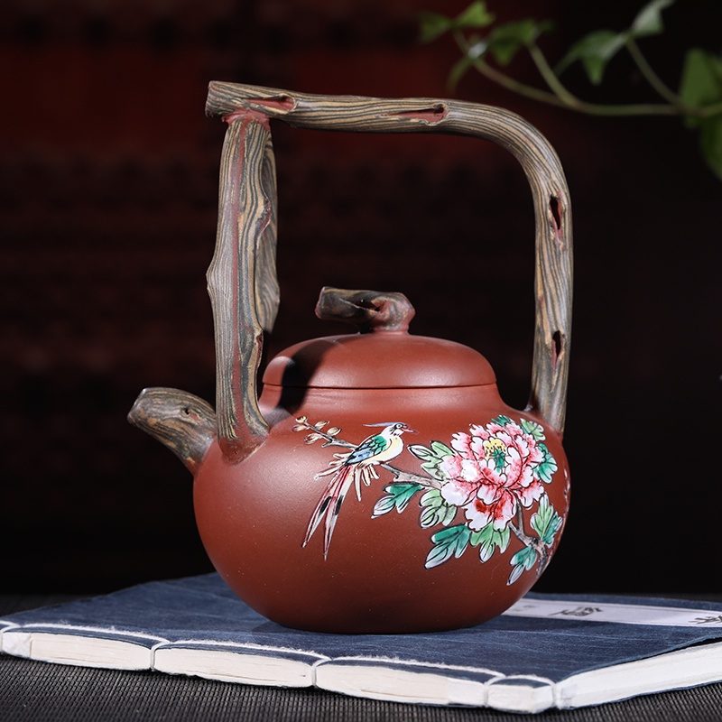 Ấm Tử Sa Nghi Hưng Đề Lương Đông Pha 330 ml (Thanh Thủy Nê, Phủ Men Pháp Lam)