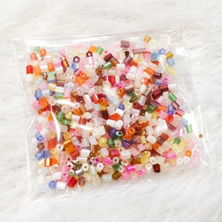 Cườm gãy trộn đủ màu hạt 3mm làm trang sức trâm cài phụ liệu handmade