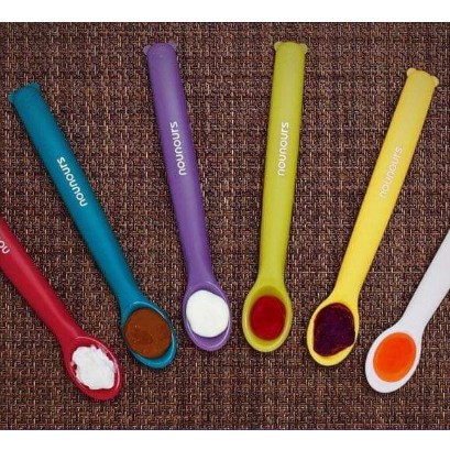 Thìa ăn dặm silicon Hàn Quốc Nounours cho bé từ 4m +
