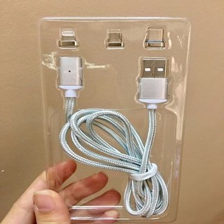Cáp sạc từ hít nam châm 1M và 3 đầu nam châm Micro TypeC IPhone