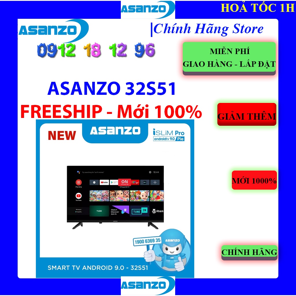 [Mã ELHAMS5 giảm 6% đơn 300K] Smart tivi Asanzo 32 inch 32S51