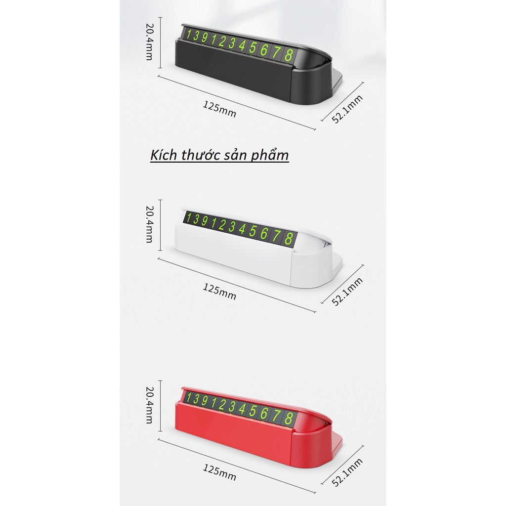 Hộp ghi số điện thoại gắn taplo xe hơi kiêm giá đỡ điện thoại tiện lợi 3 màu thời trang | BigBuy360 - bigbuy360.vn