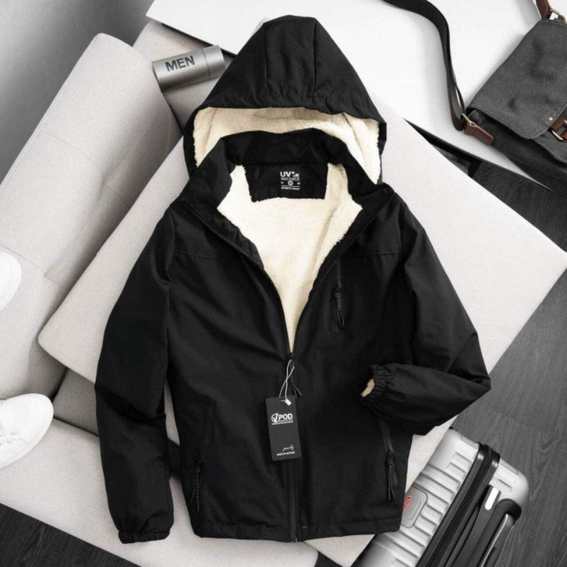 Áo Khoác Dù Nam Nữ unisex Lót Lông Cừu Hàng VNXK Cao Cấp 2 Lớp Chất Đẹp, Dày Dặn, Cực Ấm,Chống Nước Tốt