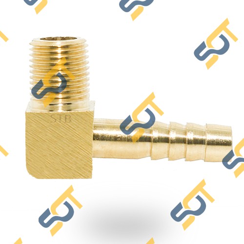 [NỐI ỐNG MỀM] Co G 1/8 (9.6) ren ngoài khớp nối ống nhựa đuôi chuột - Đồng (airline horse elbow connector) Cong Cút 90độ