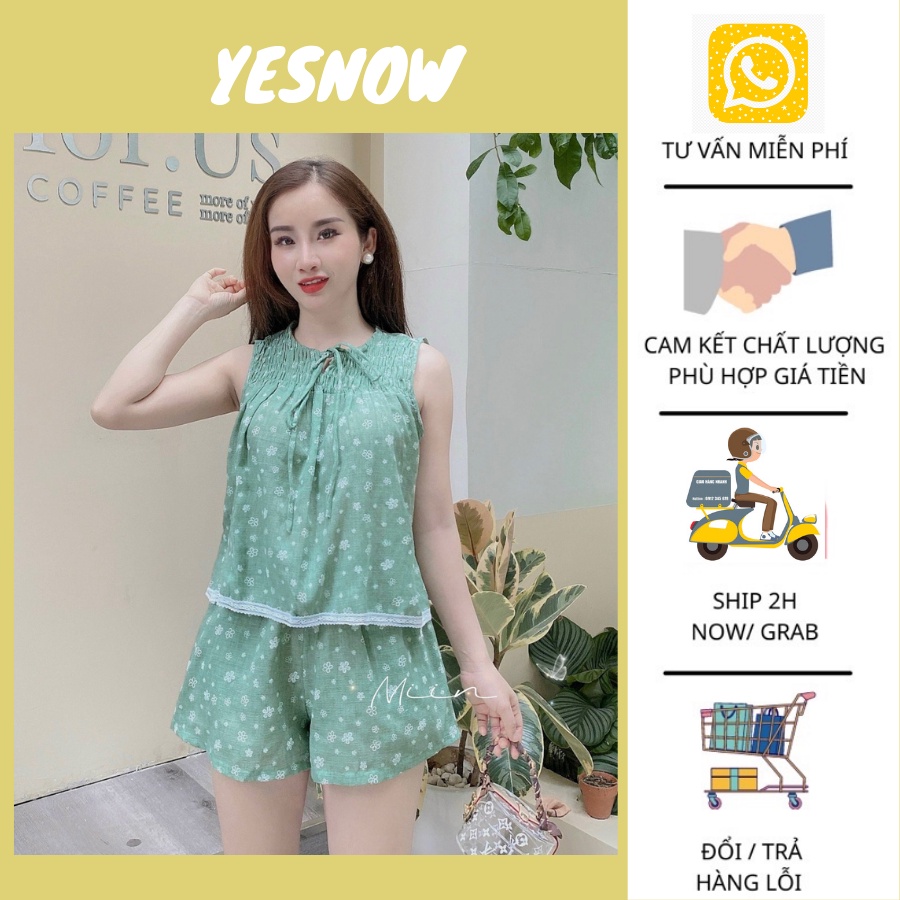 Set bộ đồ ngủ hoa nhí viền ren màu xanh ngọc siêu xinh