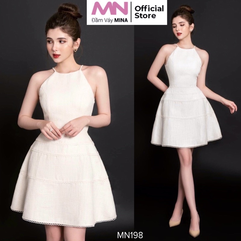 Đầm dự tiệc MINA dáng ngắn mini xoè vải Tweet xinh đẹp sang trọng tiểu thư phù hợp dự tiệc, đi chơi - MN198