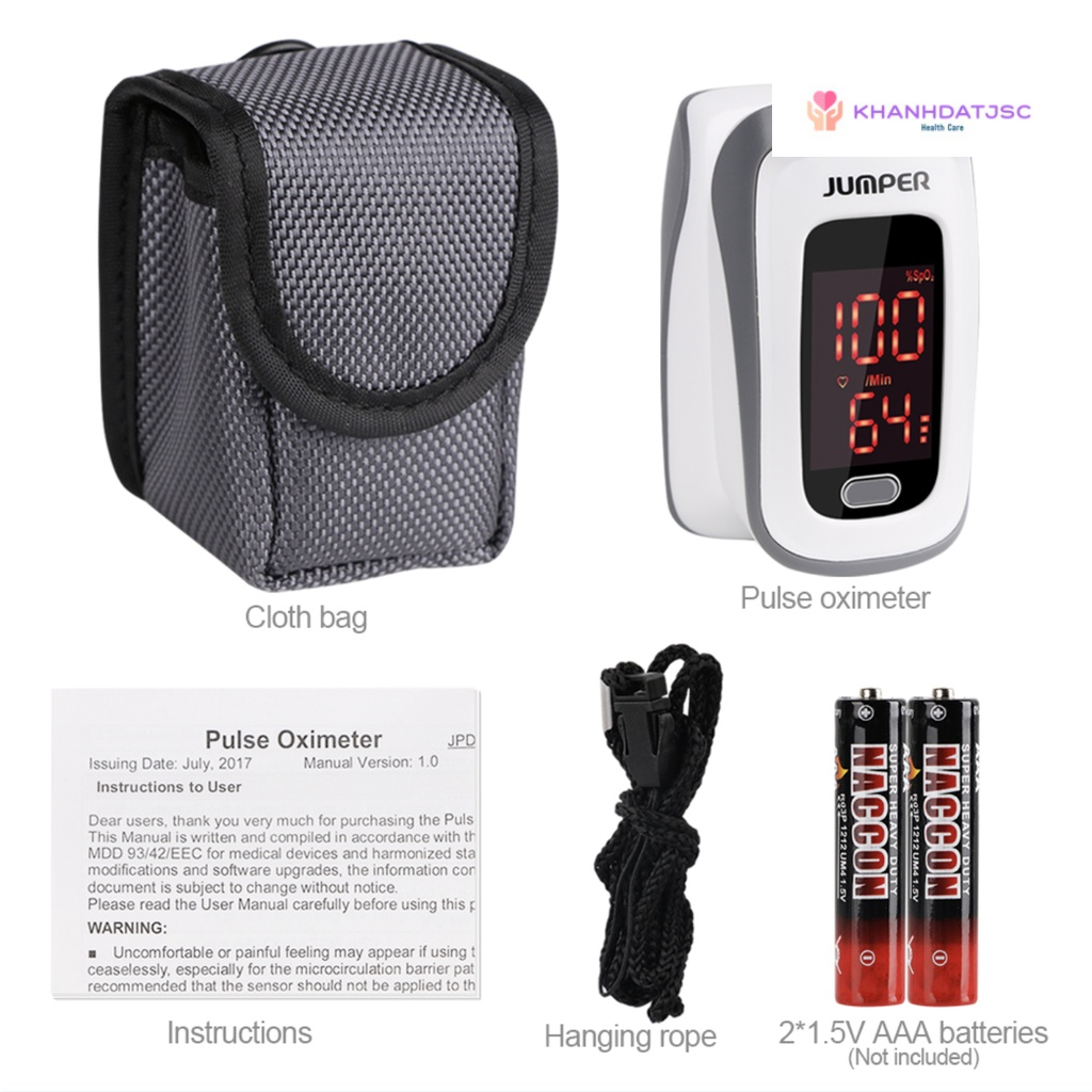 Máy đo nồng độ oxy trong máu JUMPER Pulse Oximeter SPO2 JPD-500D/JPD-500E