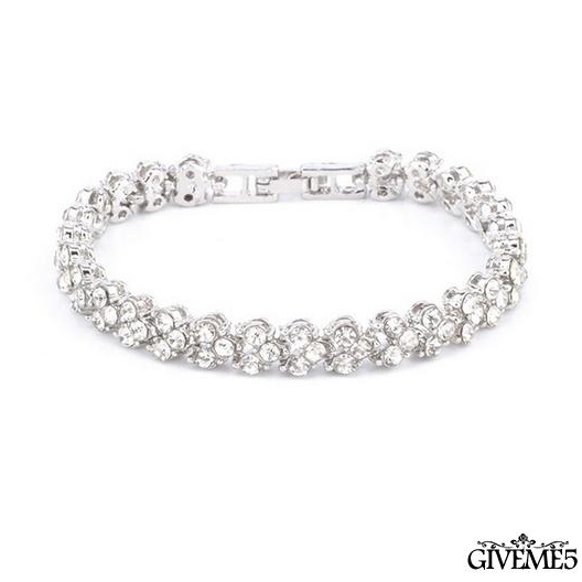 Vòng tay mạ vàng bạc đính đá thời trang cho nữ