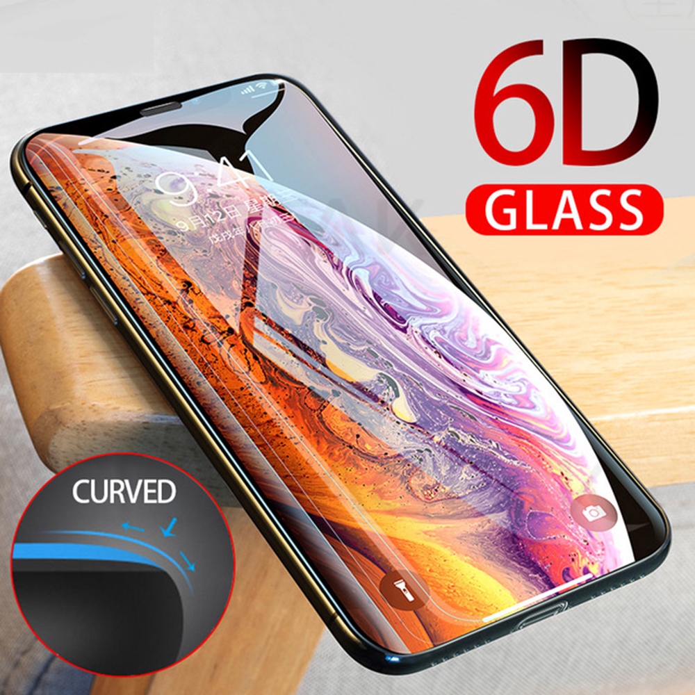 Kính cường lực bảo vệ màn hình 6D kèm phụ kiện cho iPhone 6S 7 8 plus XS MAX XR X