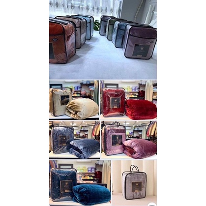 Chăn lông thỏ siêu mềm mịn ấp áp - kèm túi đựng xịn xò (kt:2m*2m3)