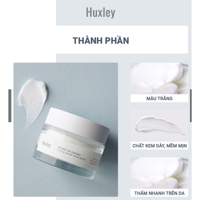 Kem Dưỡng Ẩm Tối Ưu Chiết Xuất Xương Rồng Huxley Cream; More Than Moist 50ml