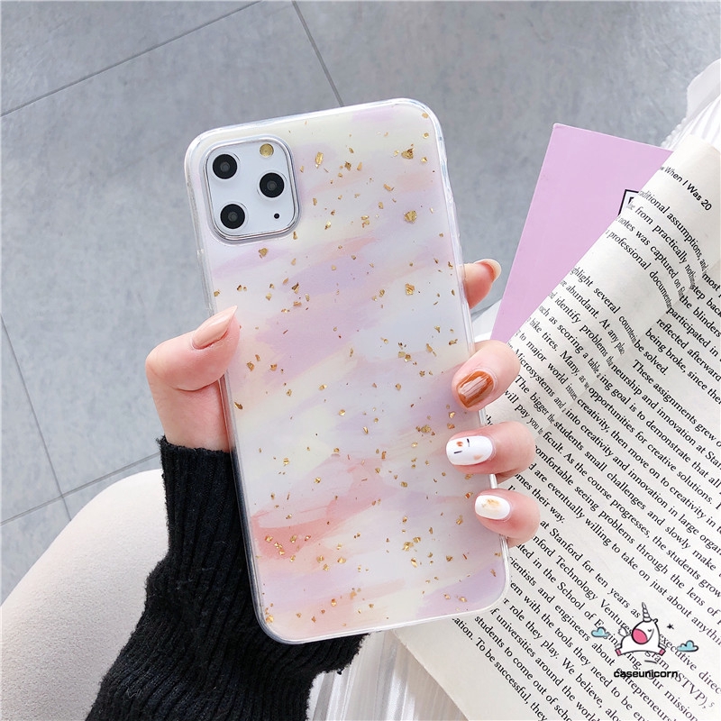 Ốp điện thoại mềm lá vàng lấp lánh iPhone 7plus 6s 6 7 8 Plus 12 11 Pro Max SE 2020 X XR XS MAX | BigBuy360 - bigbuy360.vn