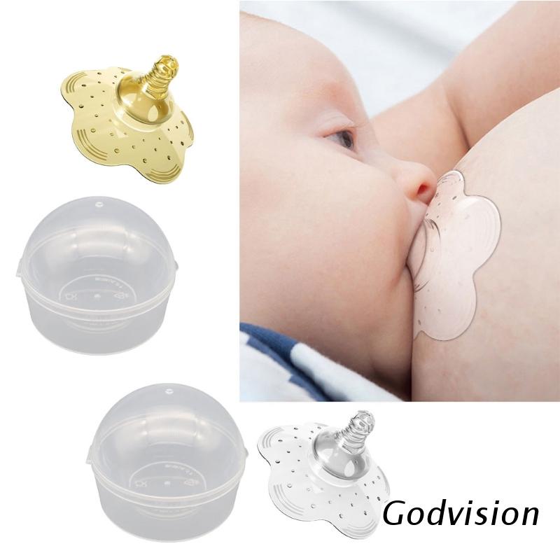 Núm ti silicone bảo vệ đầu ngực cho mẹ bỉm sữa kèm hộp đựng