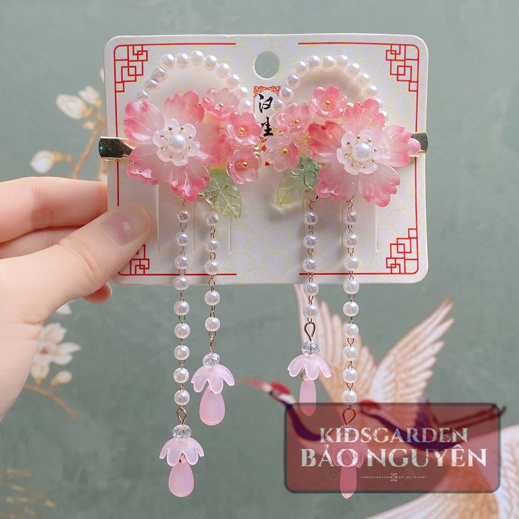 Kẹp tóc cổ trang mẫu hoa xinh xắn cho bé gái/ bạn nữ - KIDSGARDEN BẢO NGUYÊN