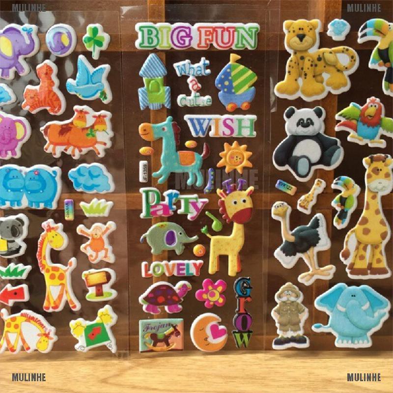 Set 10 Sticker Hoạt Hình 3D Cổ Điển