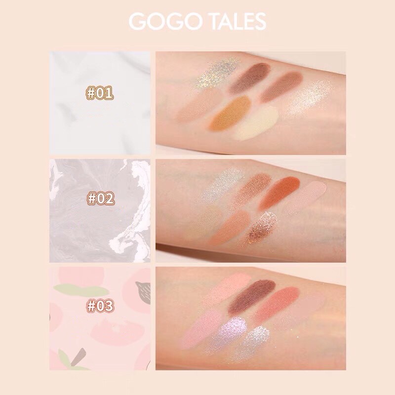 Bảng mắt đá băng 7 màu GOGO TALES tông cam đào hồng đất Bubble Spot Eyeshadow Palette  xinh xắn hot Tiktok GT241 GOGO77