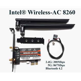 Card WiFi cho Máy bàn - PC chipset Intel 8260 / 8265 chuẩn AC có Blueooth 4.2