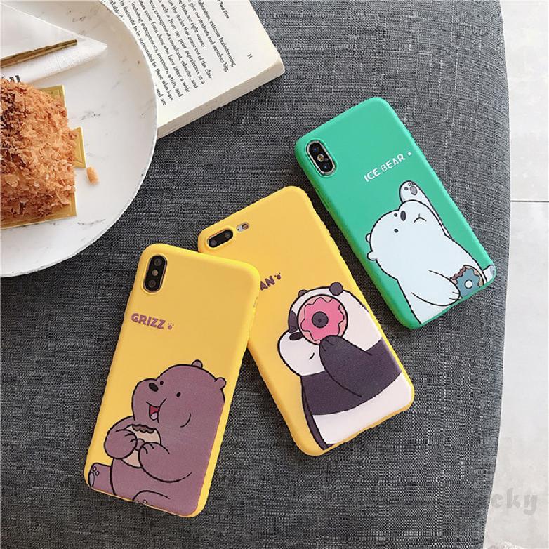 Ốp điện thoại in hình các chú gấu We Bare Bears dành cho iPhone 6/6s/6+/6s+/7/8/7+/8+/X/XS/XS MAX/XR