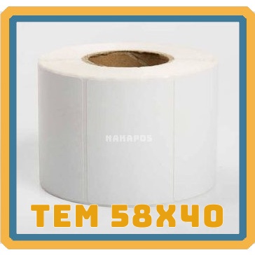 [COMBO 10 CUỘN] Tem nhiệt in mã vạch 58x40 mm cân điện tử siêu thị 5.8x4 cm trà sữa, in nhãn, in giá rau củ thịt