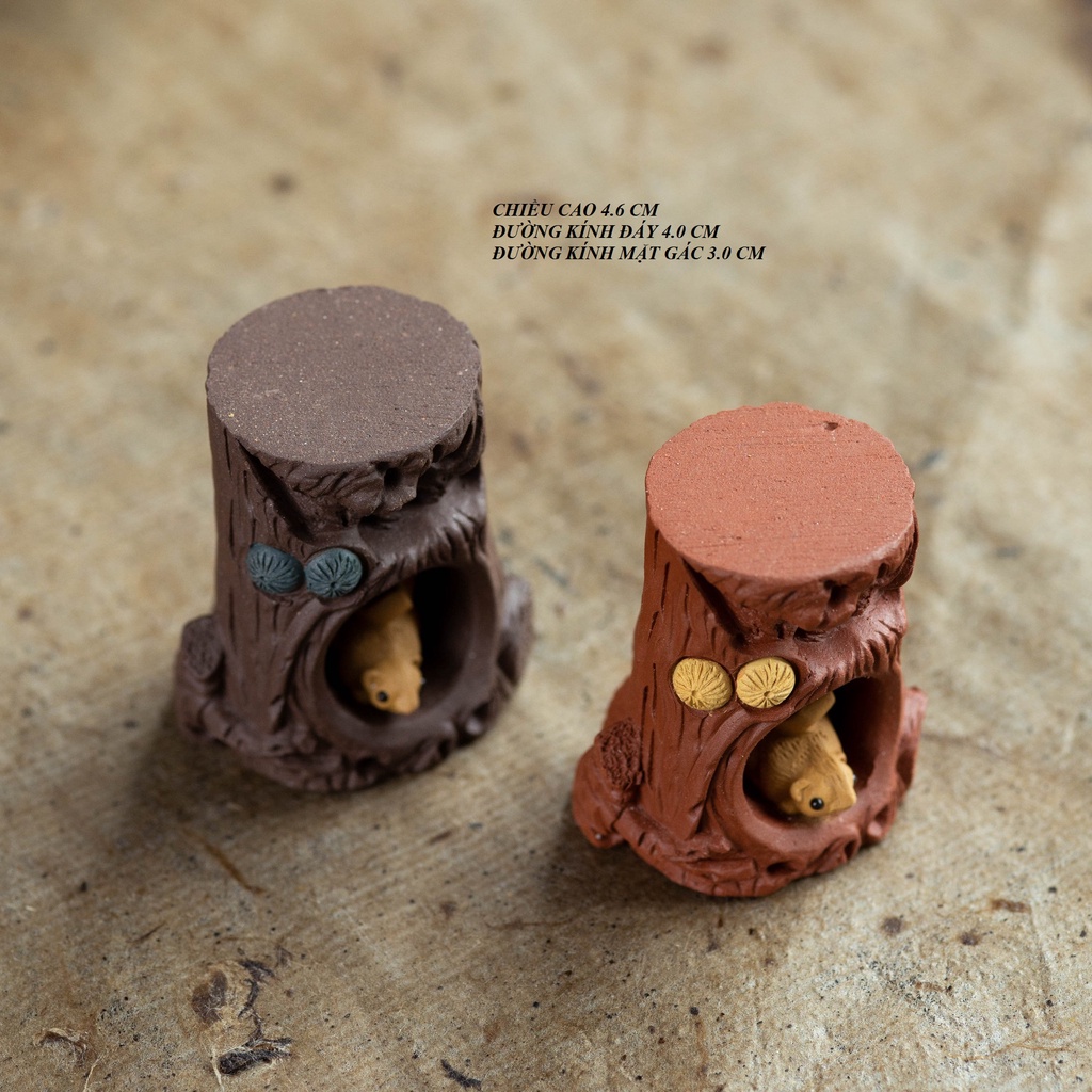 Gác nắp ấm trà, Ấm Tử Sa Hình chú Sóc Gốc Cây (Đồ chơi bàn trà)