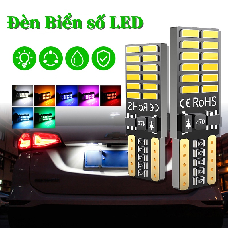 Đèn LED T10 W5W 24smd Bóng Đèn Led 24SMD Gắn Biển Số Xe Hơi Chuyên Dụng ánh sáng đủ 7 mùa giá rẻ nhất toàn shop
