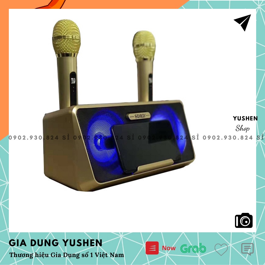 LOA THÙNG SDRD-301 KARAOKE MINI CÔNG SUẤT LỚN, CÓ 2 MIC, KẾT NỐI BLUETOOTH VÀ CÓ DÂY ĐEO - GIA DỤNG YUSHEN - L08