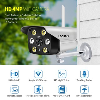 LOOSAFE 1080p Màu ánh sáng kép Tầm nhìn ban đêm Wifi không dây Ngoài trời Chống thời tiết Camera IP CCTV