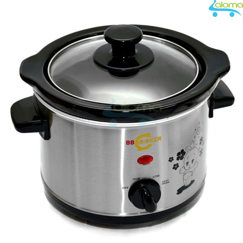 Nồi nấu chậm hầm kho nấu cháo dinh dưỡng 1.5 lít BBcooker BS15 - Tặng 5 bộ Inox có nắp