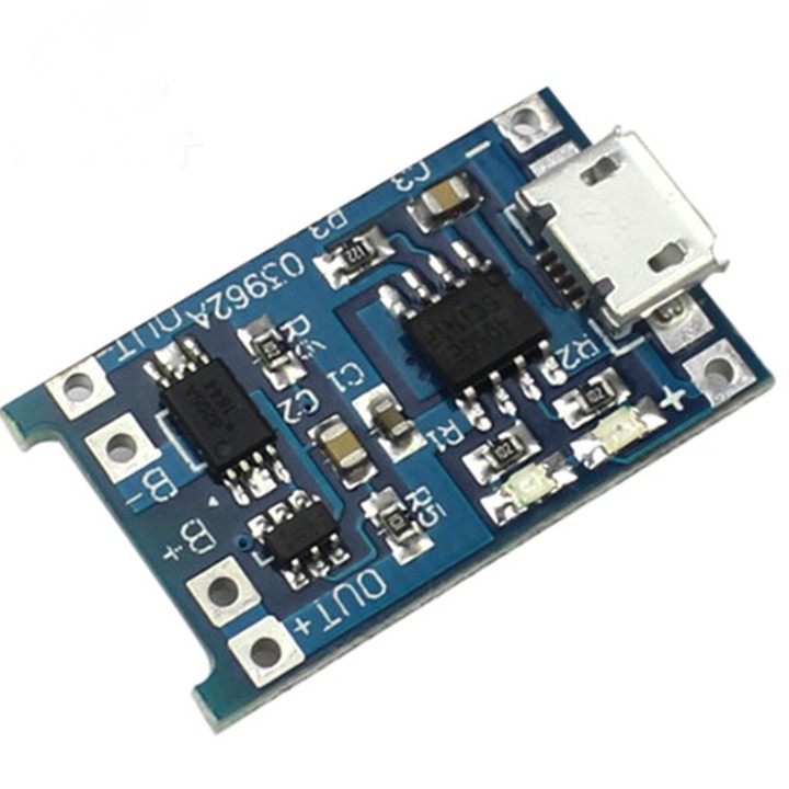 MODULE SẠC PIN LITHIUM 1A - 18650 COMBO 2PCS - MODULE SẠC 1S 1A TP4056 CỔNG MICRO CỔNG TYPE C