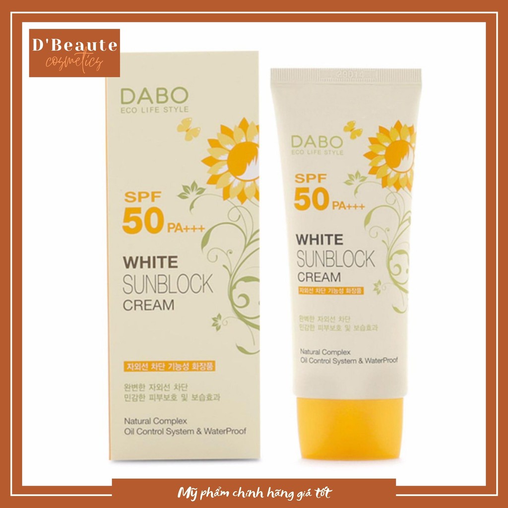 Kem Chống Nắng Dưỡng Da Dabo White Sunblock Cream SPF 50 PA+++ (70ml) - Hàn Quốc Chính Hãng