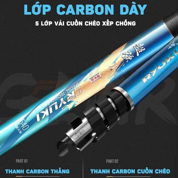 Cần Câu Handing Ryuki – 6H – Tải tĩnh 2800 gam – Han Fishing