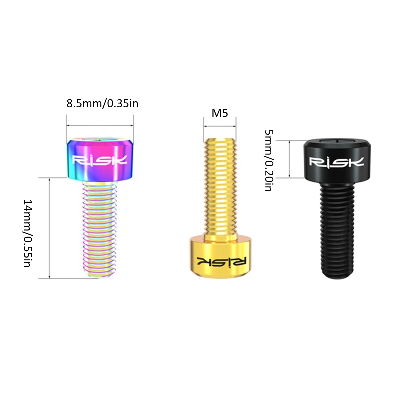 QQ Bộ 2 Ốc Vít M5x14mm Bằng Hợp Kim Titan Cố Định Tay Phanh 4 C Chuyên Dụng Cho Xe Đạp MTB