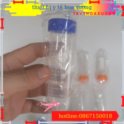Túi 50 Ống Falcon 50ml - Ống Ly Tâm 50ml Nắp Vặn, Đáy Nhọn Tiệt Trùng Từng Cái