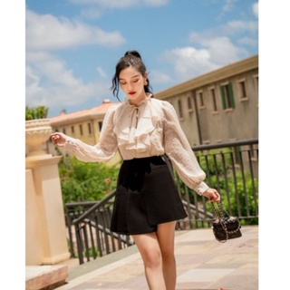 OLV - Áo Beige Dot Detail Top