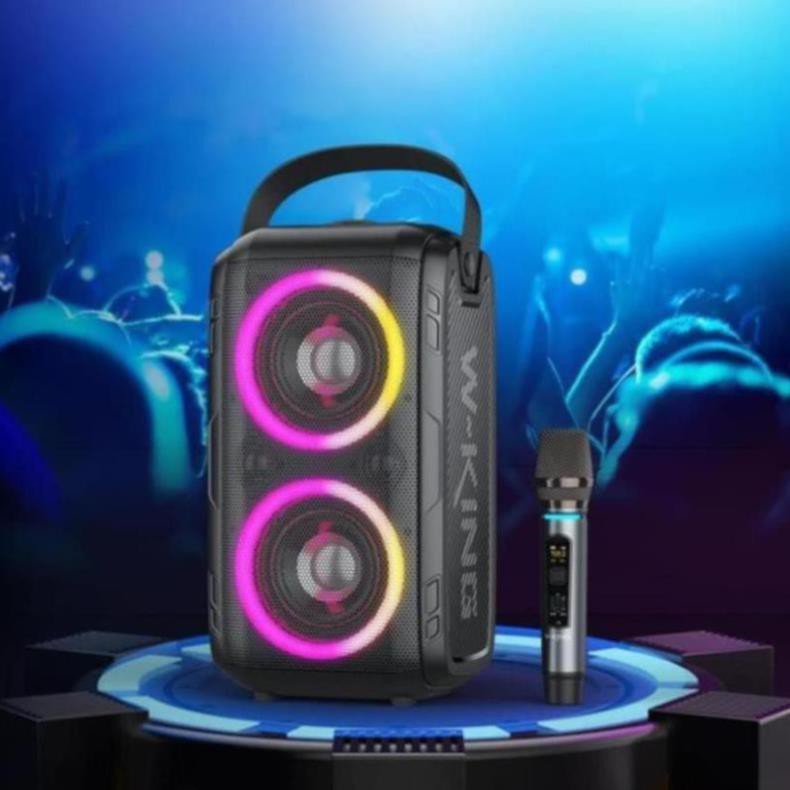 Loa bluetooth W-KING T9 – Loa karaoke di động, công suất cao 80W, đèn led RGB + KÈM 1 micro, âm thanh đỉnh cao