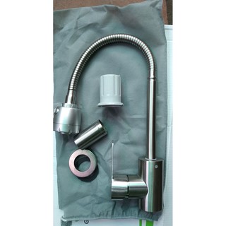 Vòi rửa chén bát lạnh cần bẻ lò xo quay 360 độ inox 304