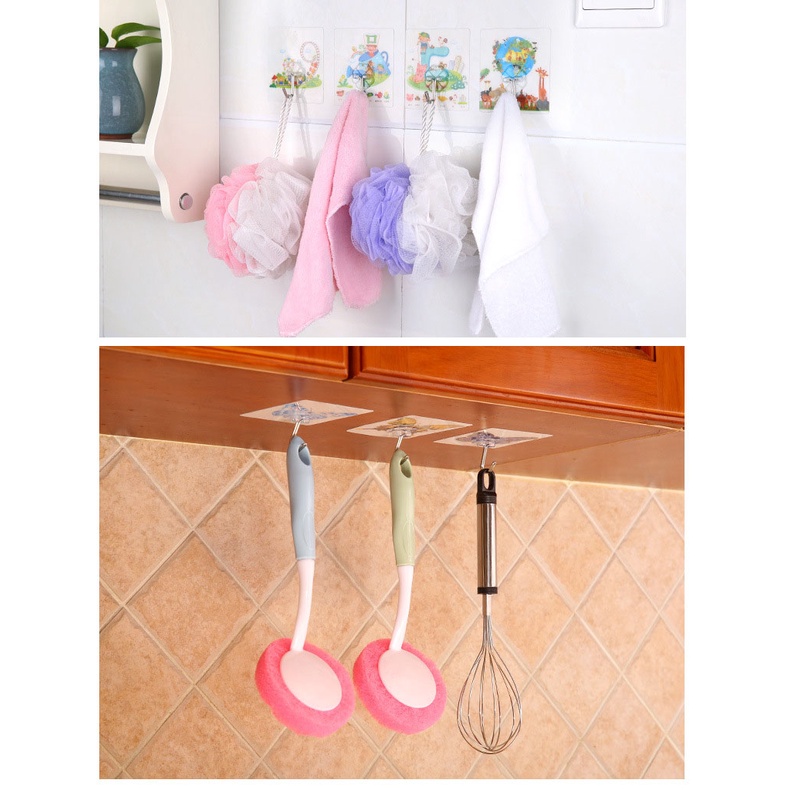 Sét 5 chiếc Móc Dán Tường Có Hình Treo Đồ Đa Năng Chịu Lực Tốt, Hình Ngẫu Nhiên M02