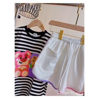 Set Đùi Gấu Dâu Quần Trắng