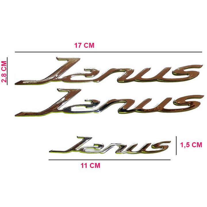BỘ 3 TEM CHỮ JANUS 3D DẺO BẠC