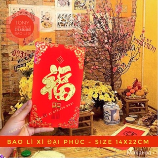 BAO LÌ XÌ CHỮ NỔI 3D ĐẠI PHÚC - SIÊU SANG TRỌNG - SIZE ĐẠI