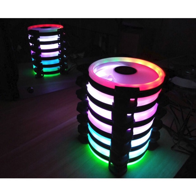 [Mã 155ELSALE giảm 7% đơn 300K] Bộ quạt tản nhiệt coolmoonled RGB 16 triệu màu ( bộ 5 fan+hub+remote) DC3387