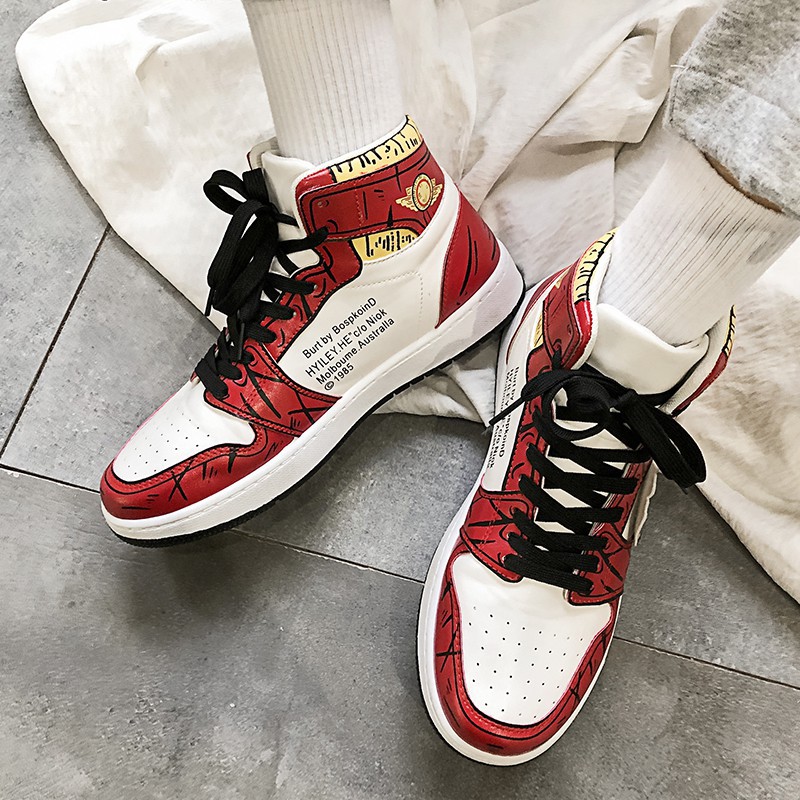 Thời Trang Giày Sneaker Cổ Cao In Hình Luffy Cho Nam | BigBuy360 - bigbuy360.vn