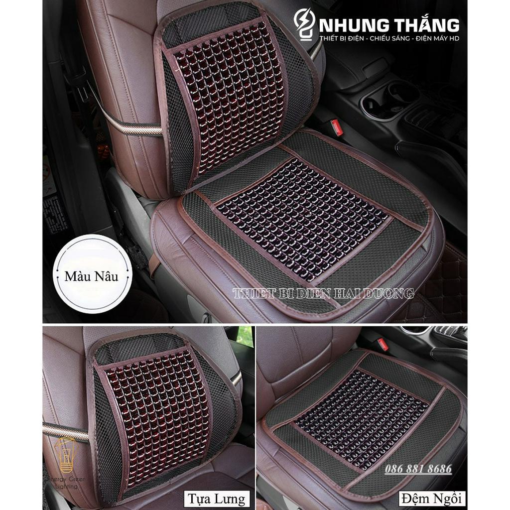 Đệm Lót Ghế - Tựa Lưng Hạt Gỗ Cao Cấp Ô tô Và Văn Phòng - Chống Mỏi Lưng - Bảo Vệ Cột Sống
