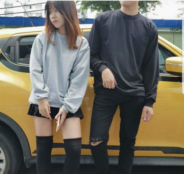 Sweater Xám Basic Tay Dài