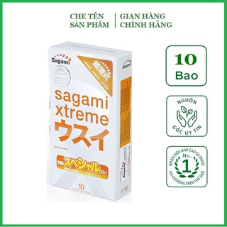 bao cao su Sagami Superthin - hộp 10 chiếc - bcs mỏng -