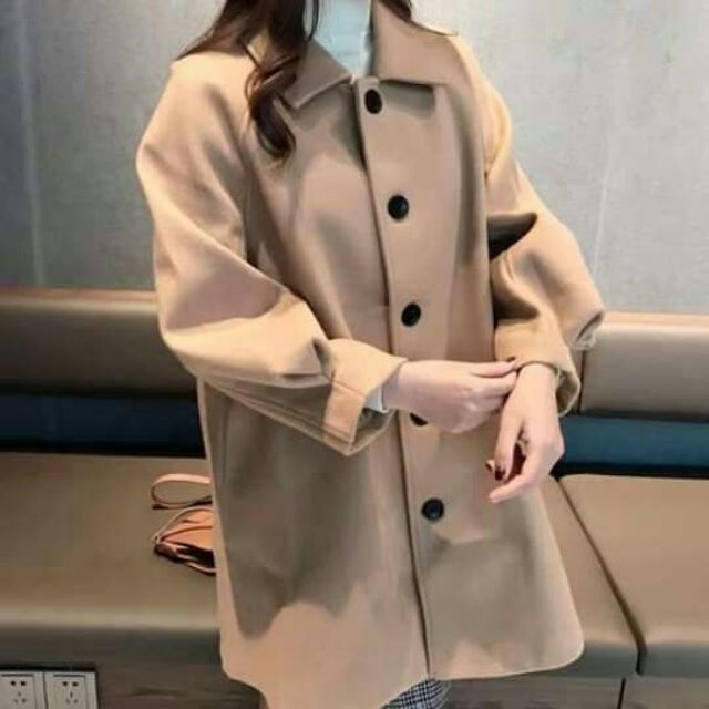 Áo dạ cho nữ màu kem kiểu đẹp