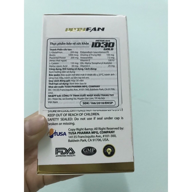 ✅[HÀNG NHẬP KHẨU CHÍNH HÃNG] Viên uống trắng da, giảm nám, chống nắng, chống lão hóa PETYFAN ID30 GOLD | BigBuy360 - bigbuy360.vn