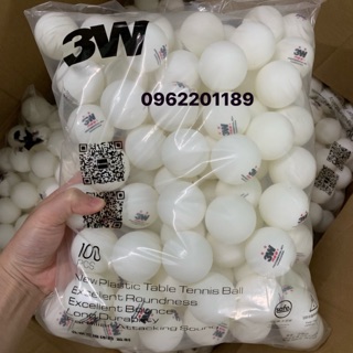Quả bóng bàn luyện tập thi đấu 3W ABS 40+ túi 100 quả