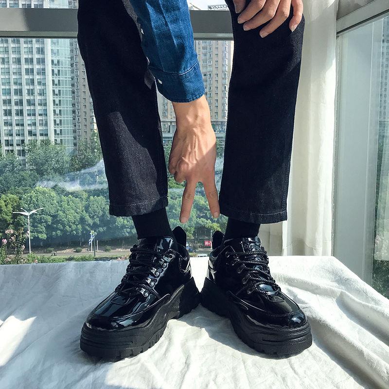 Giày Da Đế Dày Phong Cách Hàn Quốc Dành Cho Nam