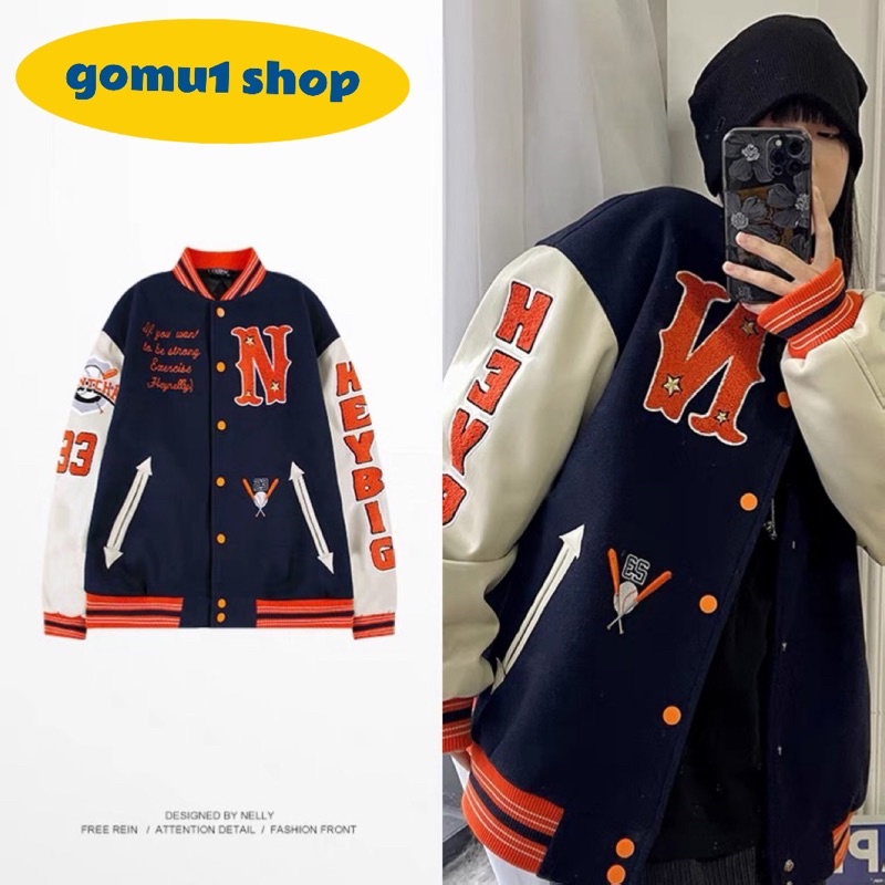 Sẵn - Áo bomber trần bông cam cực chất Nelly